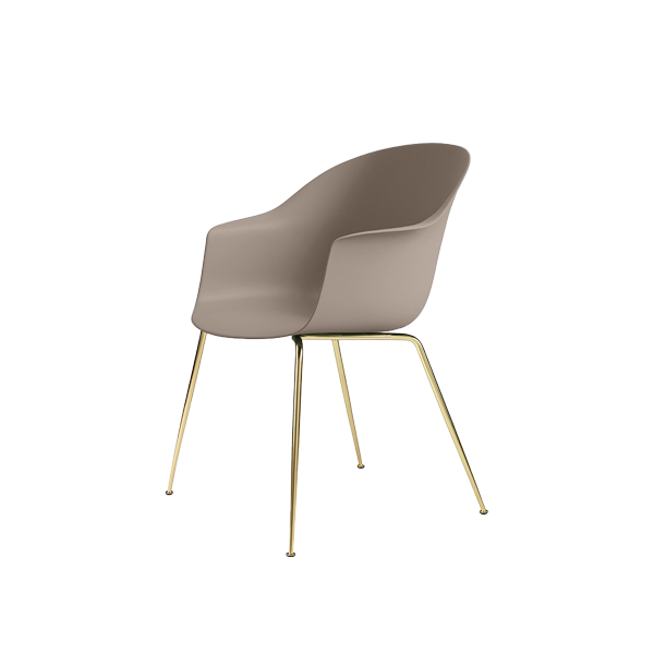 Bat Dining Chair Brass Frame/New Beige - view 1