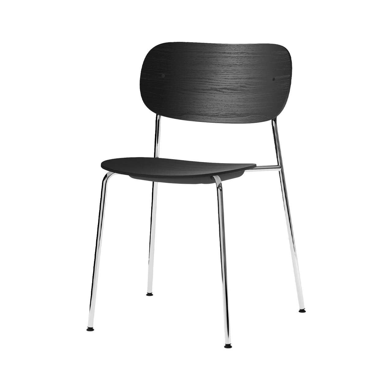 Co Chair Chrome/Black Oak - view 1