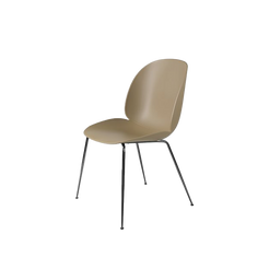 Beetle Dining Chair Black Chrome Frame / Pebble Brown - view 1