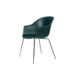 Bat Dining Chair Black chrome Frame/Dark Green - view 1