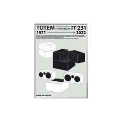BRIONVEGA Totem RR-231 Poster White A1 - Silver Frame - view 1