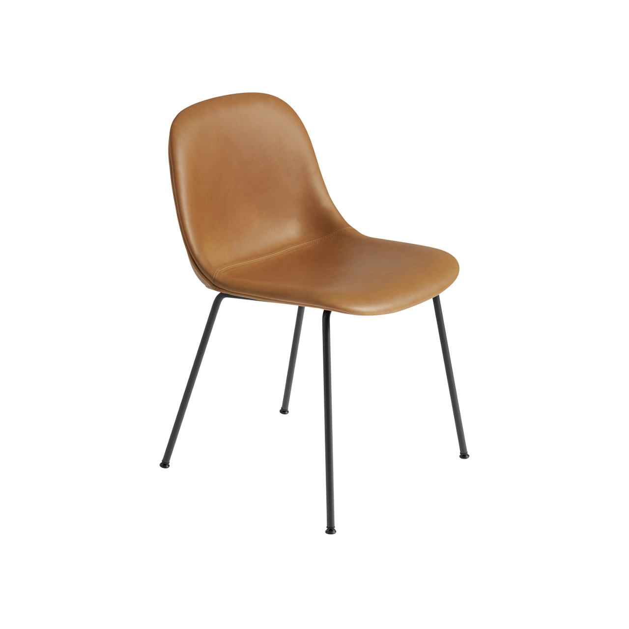 FIBER SIDE CHAIR TUBE BASE REFINE COGNAC/BLACK - view 1