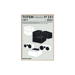 BRIONVEGA Totem RR-231 Poster White A1 - Wood Frame - view 1