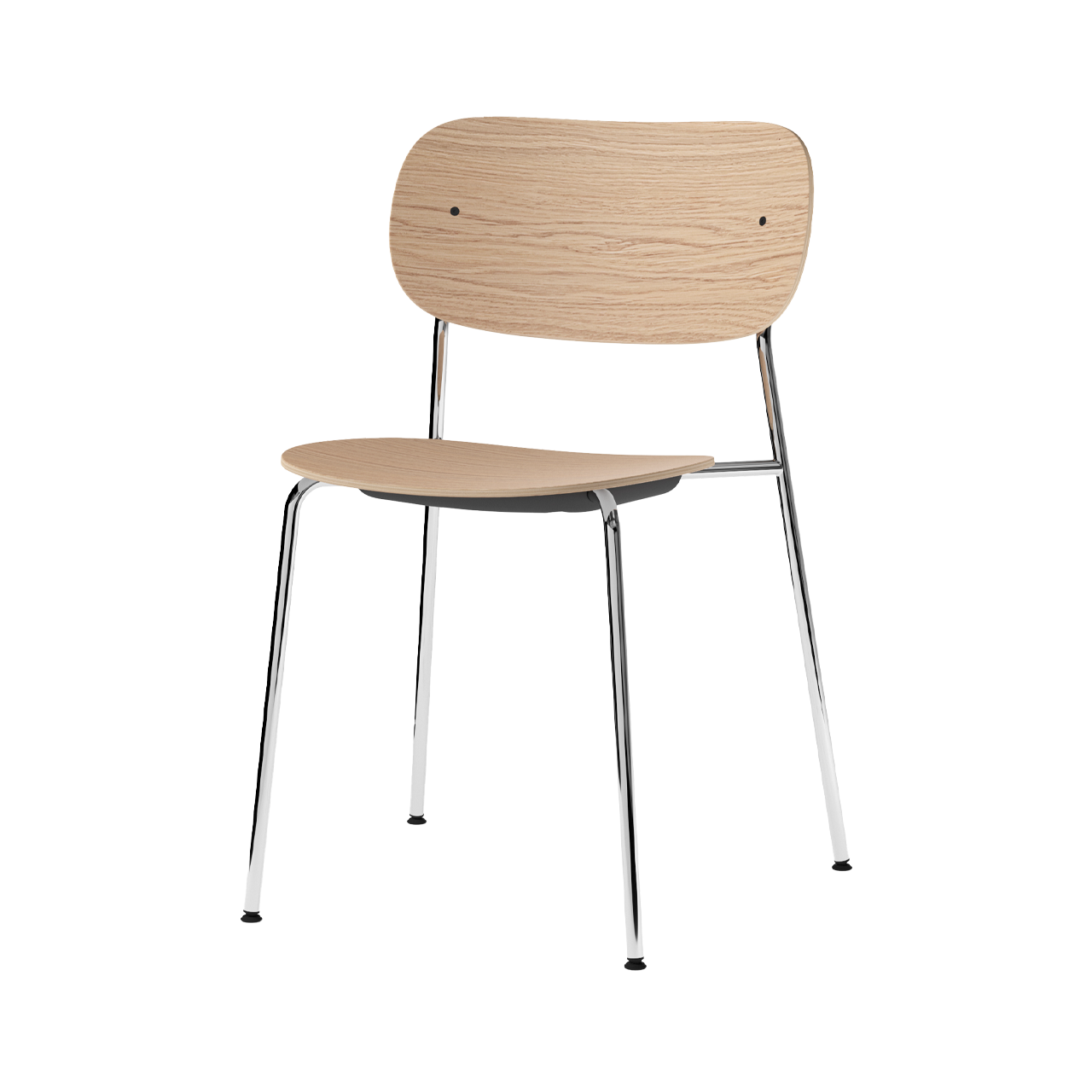Co Chair Chrome/Oak - view 1