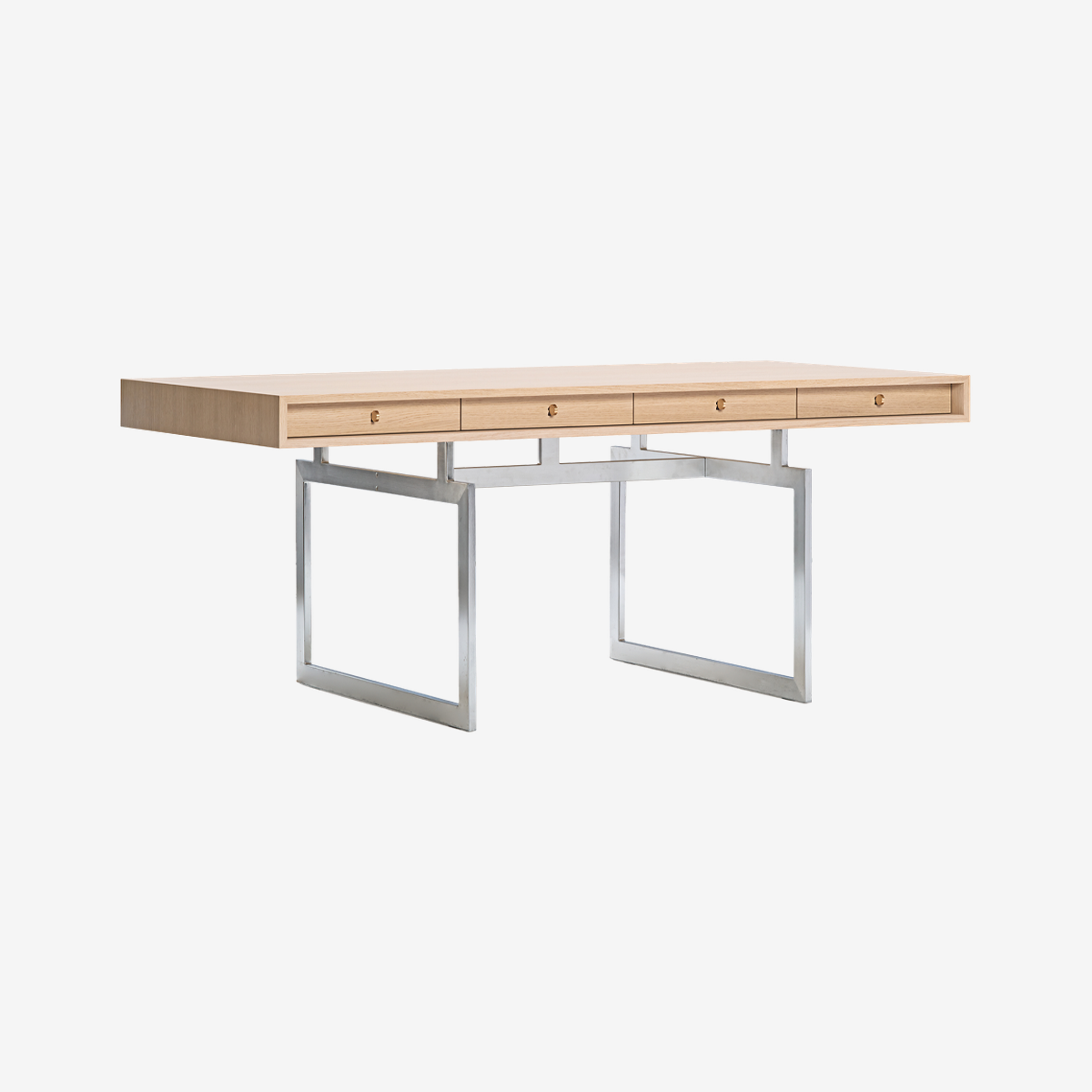 OFFICE DESK - OAK / STAINLESS STEEL