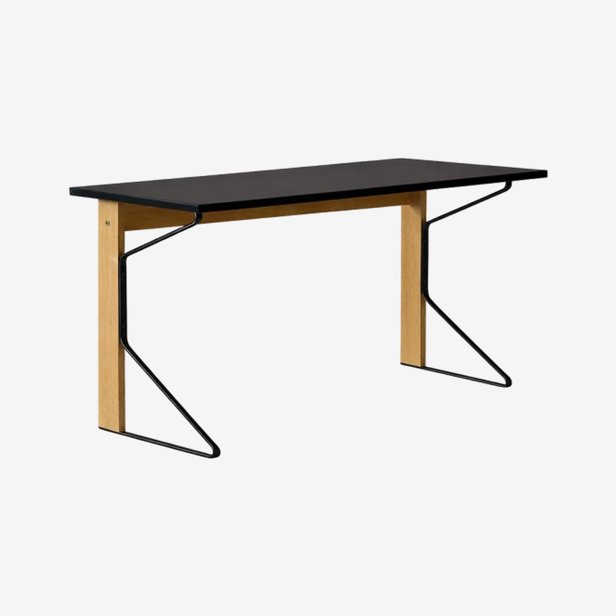 REB005 Kaari Desk 150 X65X75 Black Linoleum-natural oak