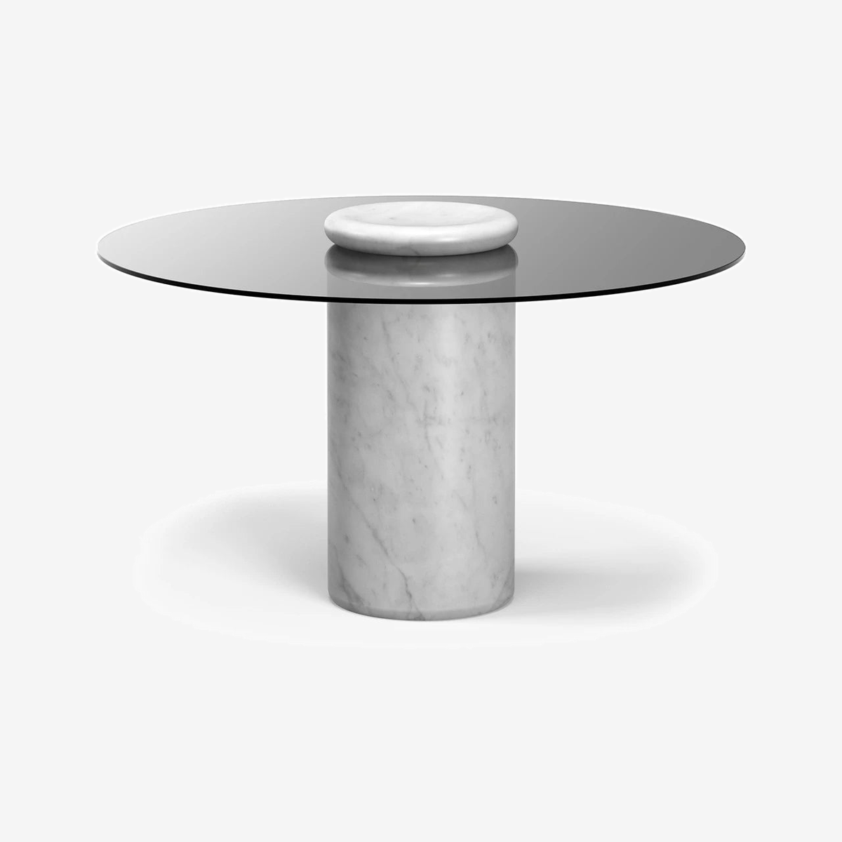 Castore Dining Table Bianco-Smoked Glass