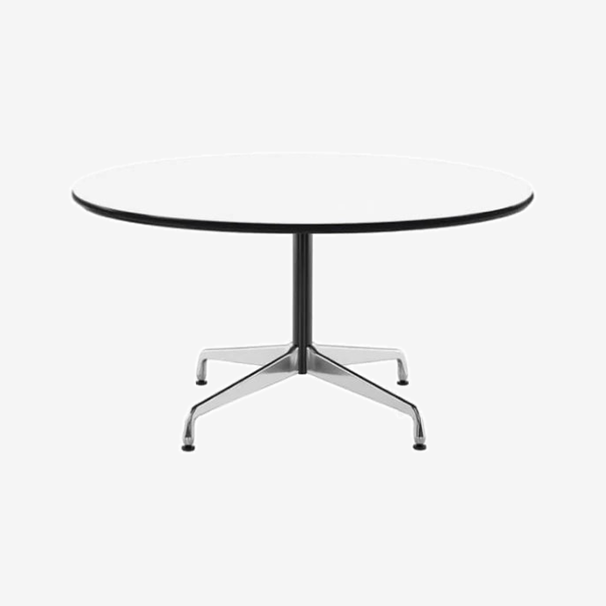 Eames Conference Table Round 106 cm - Black Edge / Aluminium Base