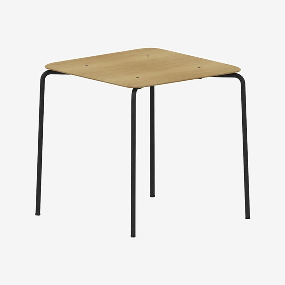 Kevi 2012 Oak Veneer Black 900 x 900 Dining Table