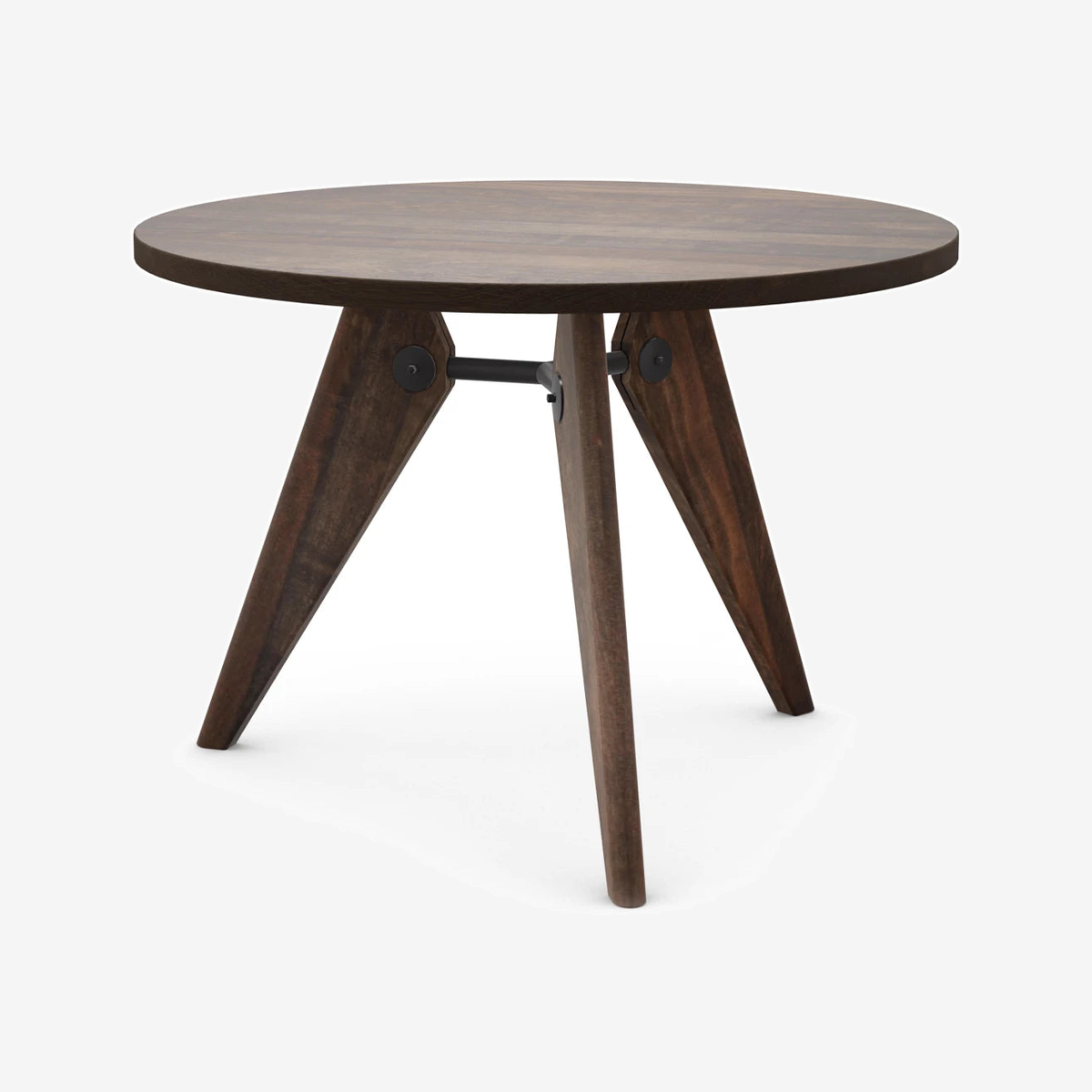 Prouve Table Gueridon Ø105 Solid Dark Oak