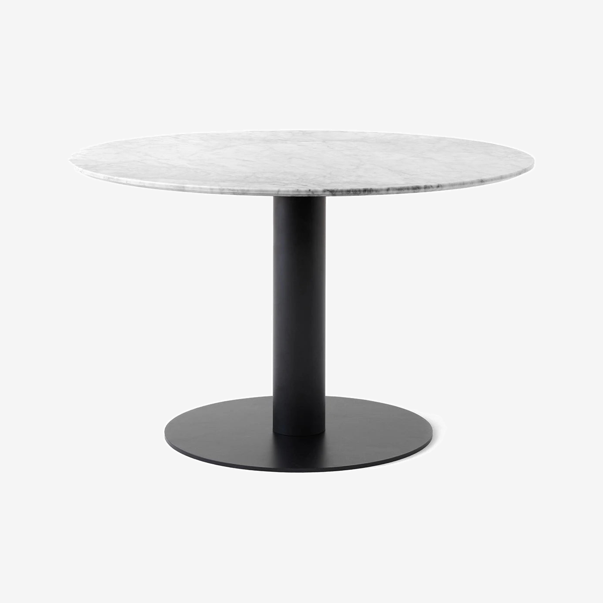 In Between Table SK12 Ø120 Bianco carrara-Matt Black