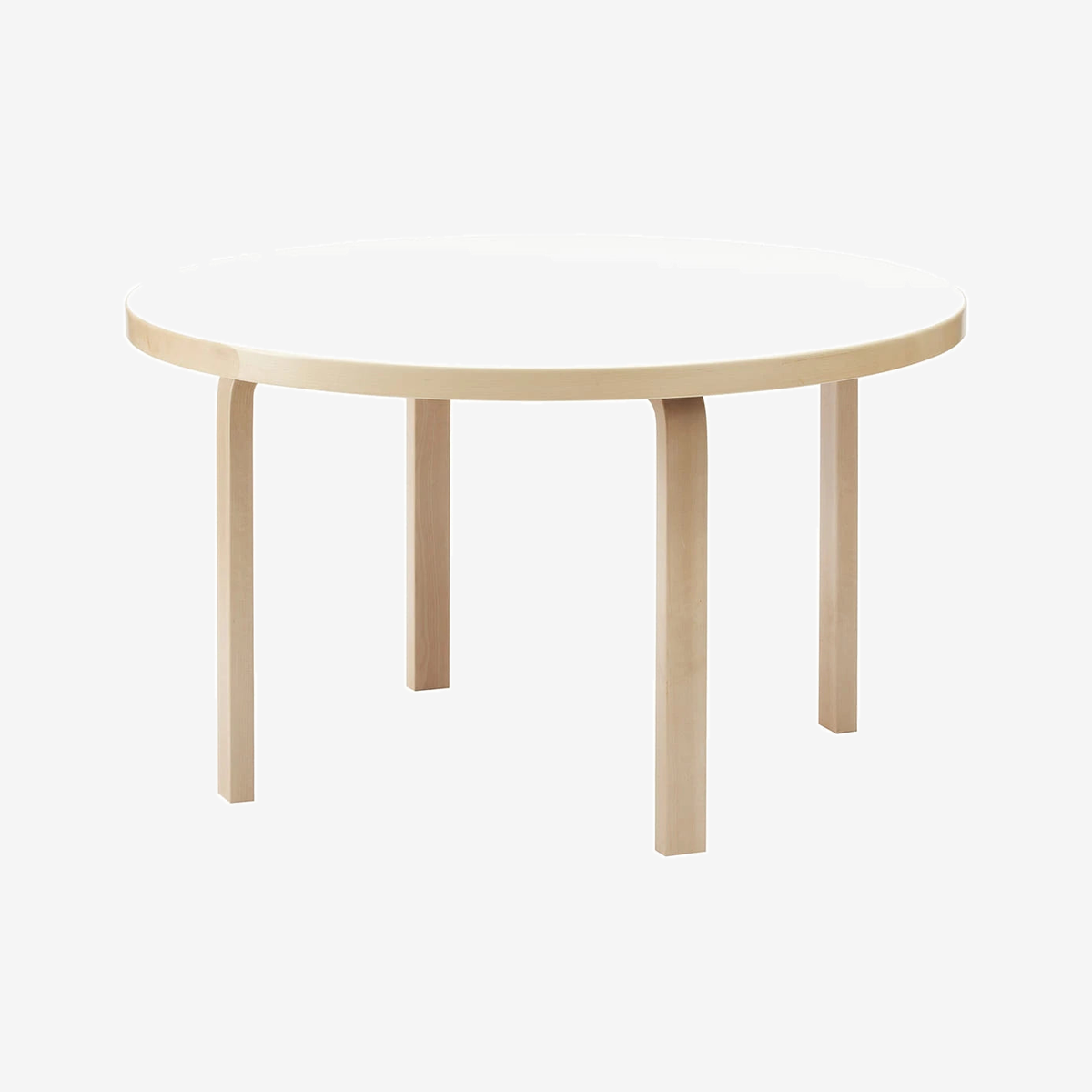 Aalto Table 91 Ø125- 2 Heights White-Birch