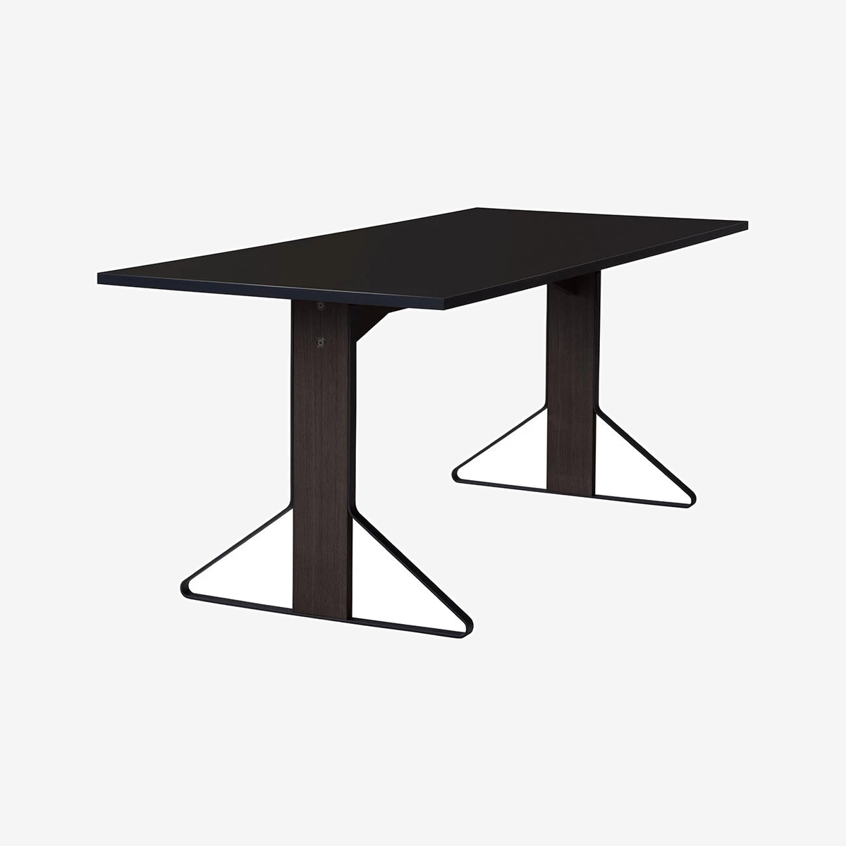 REB012 Kaari Table 160 x 80 x 74 Highgloss Black-Black Oak