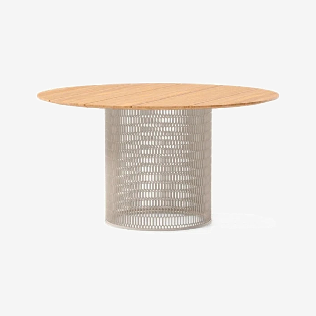 Mesh Table Ø 135 - Top Teak - Base Aluminium Tuff