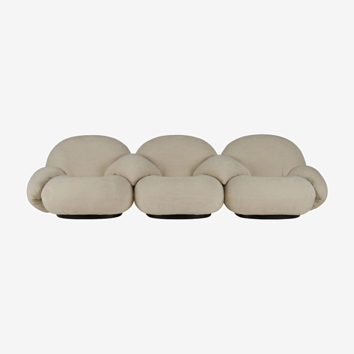 Pacha Armrest Sofa 3-Seater - Suede Beige