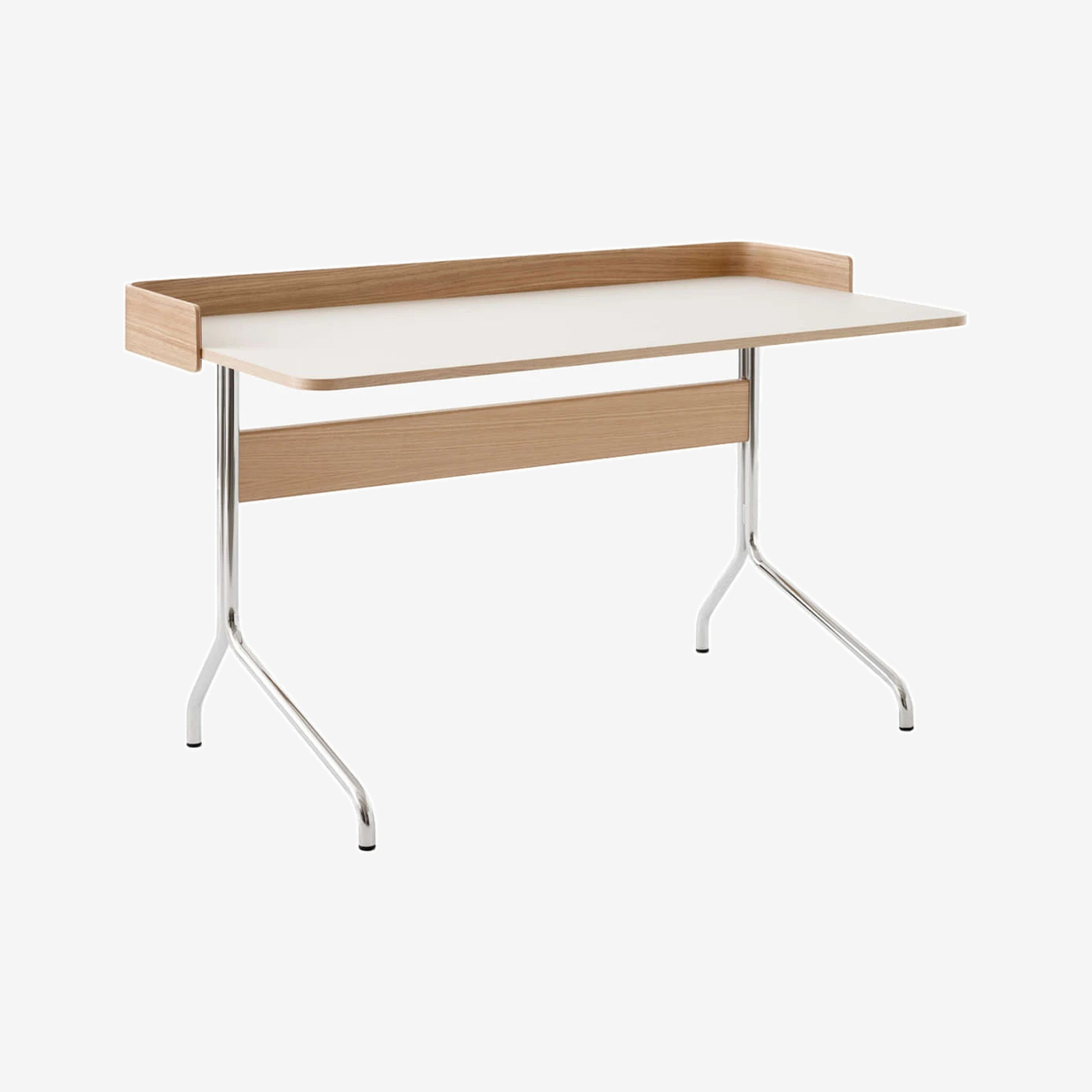 Pavilion desk AV17 Mushroom Linoleum-Oak-Chrome