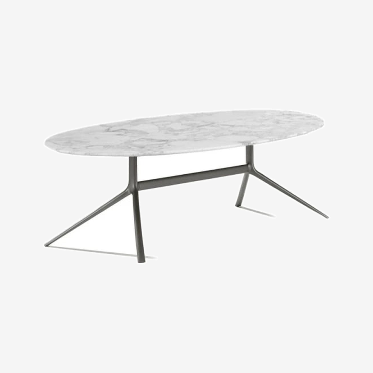 Mondrian Oval Table - Matt Brown Nickel / Matt Carrara