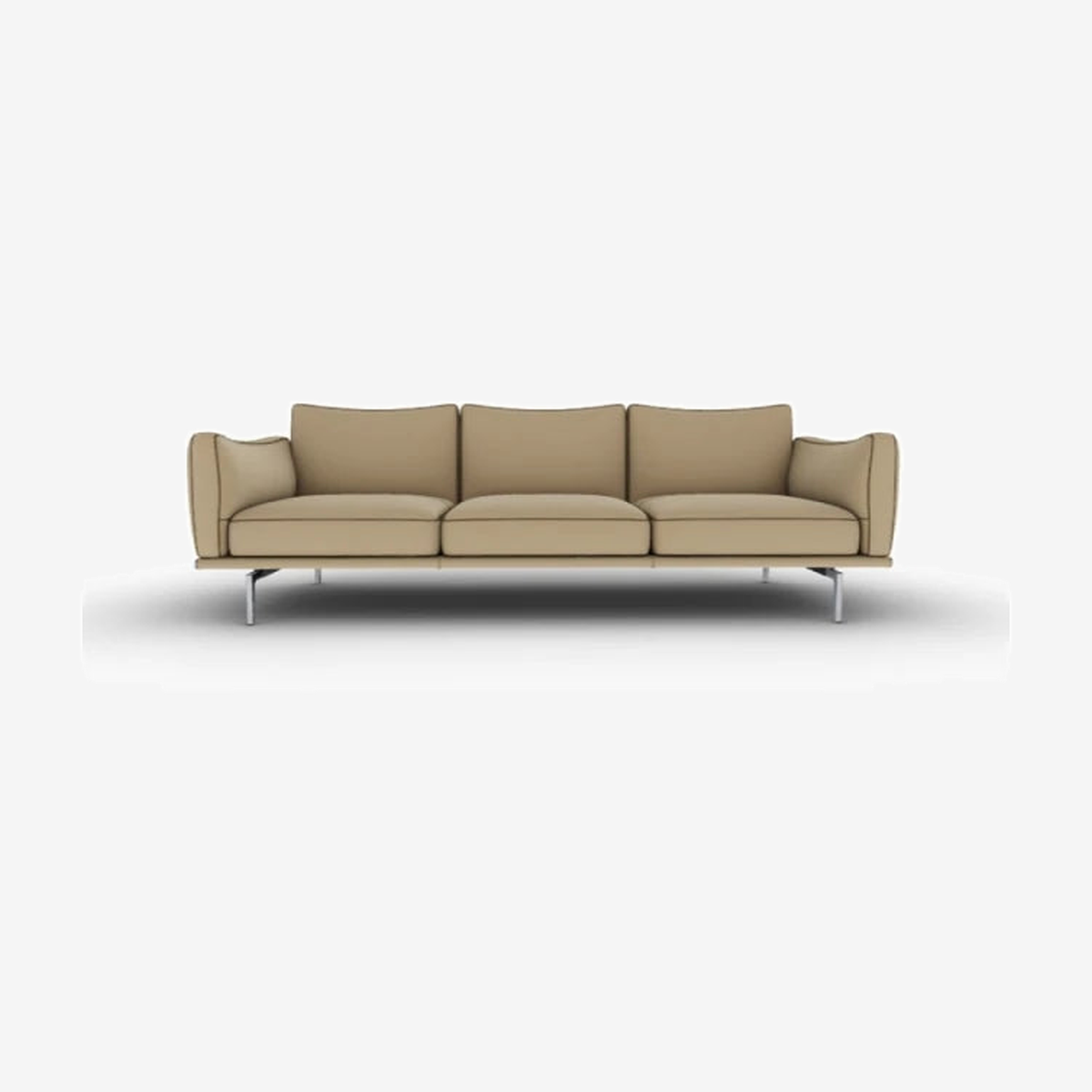 Happy Jack 3-Seater Sofa - Leather Velvety Sesame