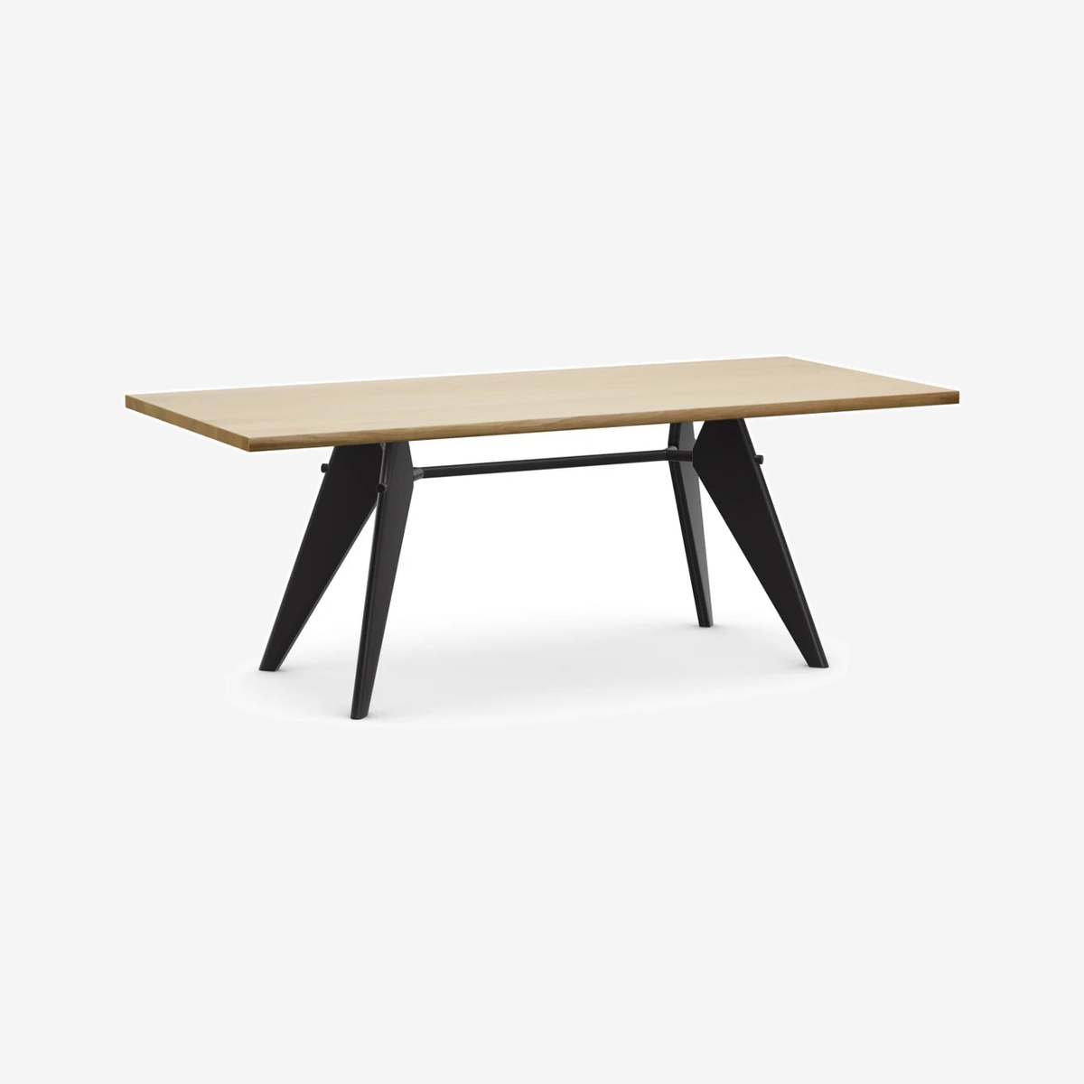 EM Table 200 x 90 Natural Solid Oak-Deep Black Smooth