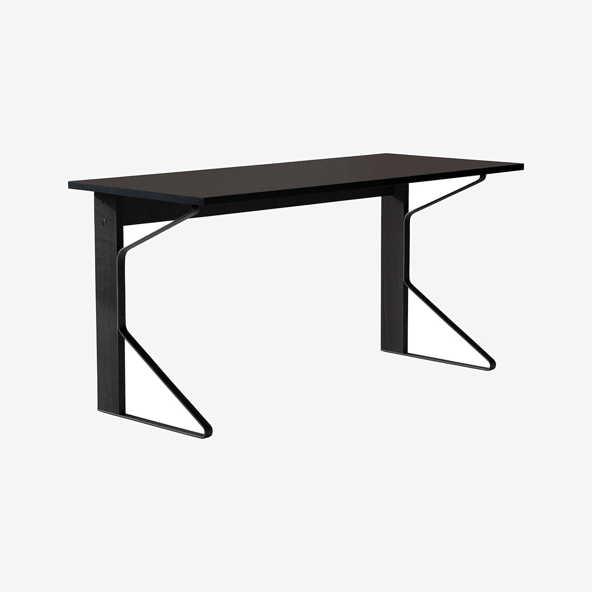 REB005 Kaari Desk 150 x 65 x 75 Black Linoleum-Black Oak