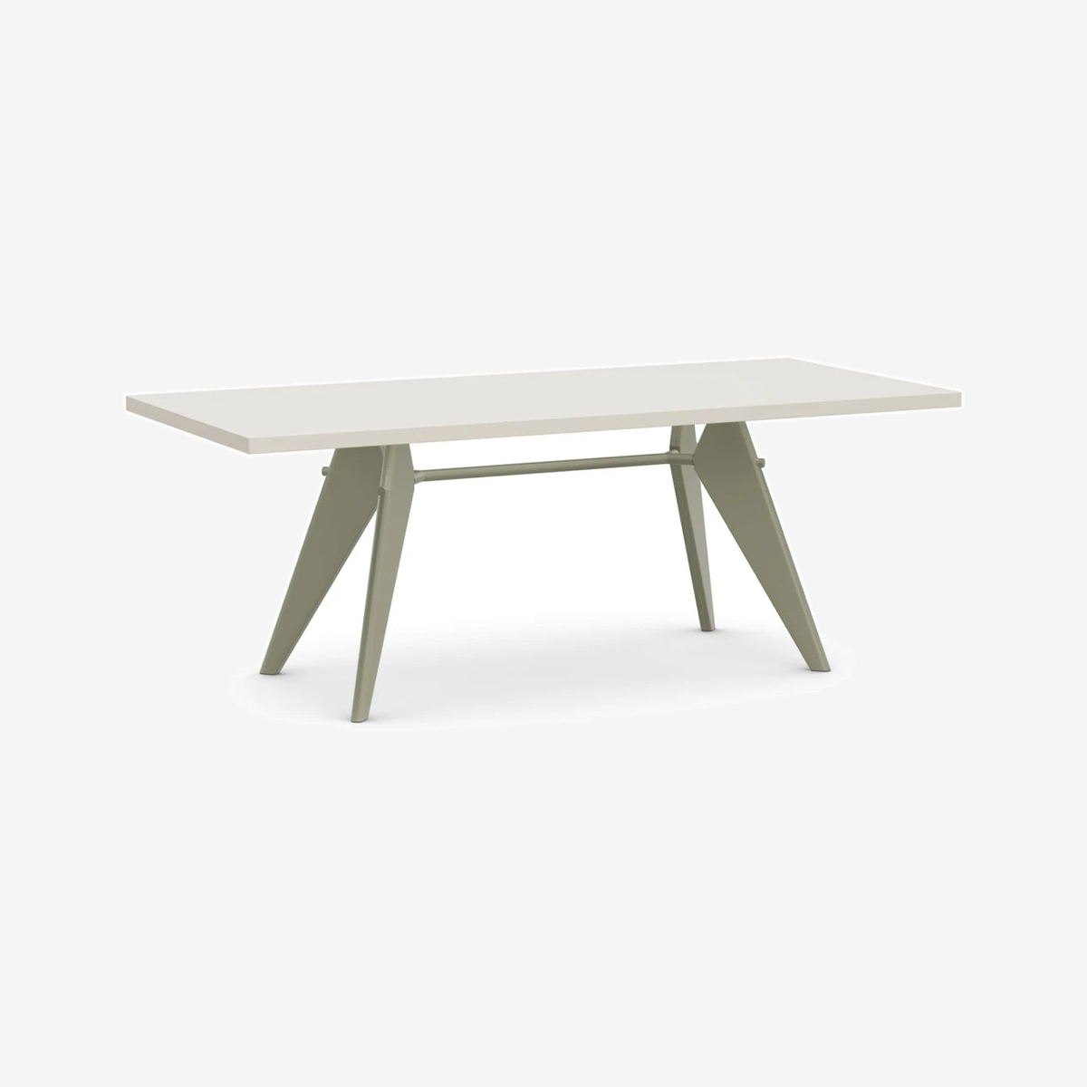 EM table 200 x 90 Ivory HPL - Prouvé Gris Vermeer smooth