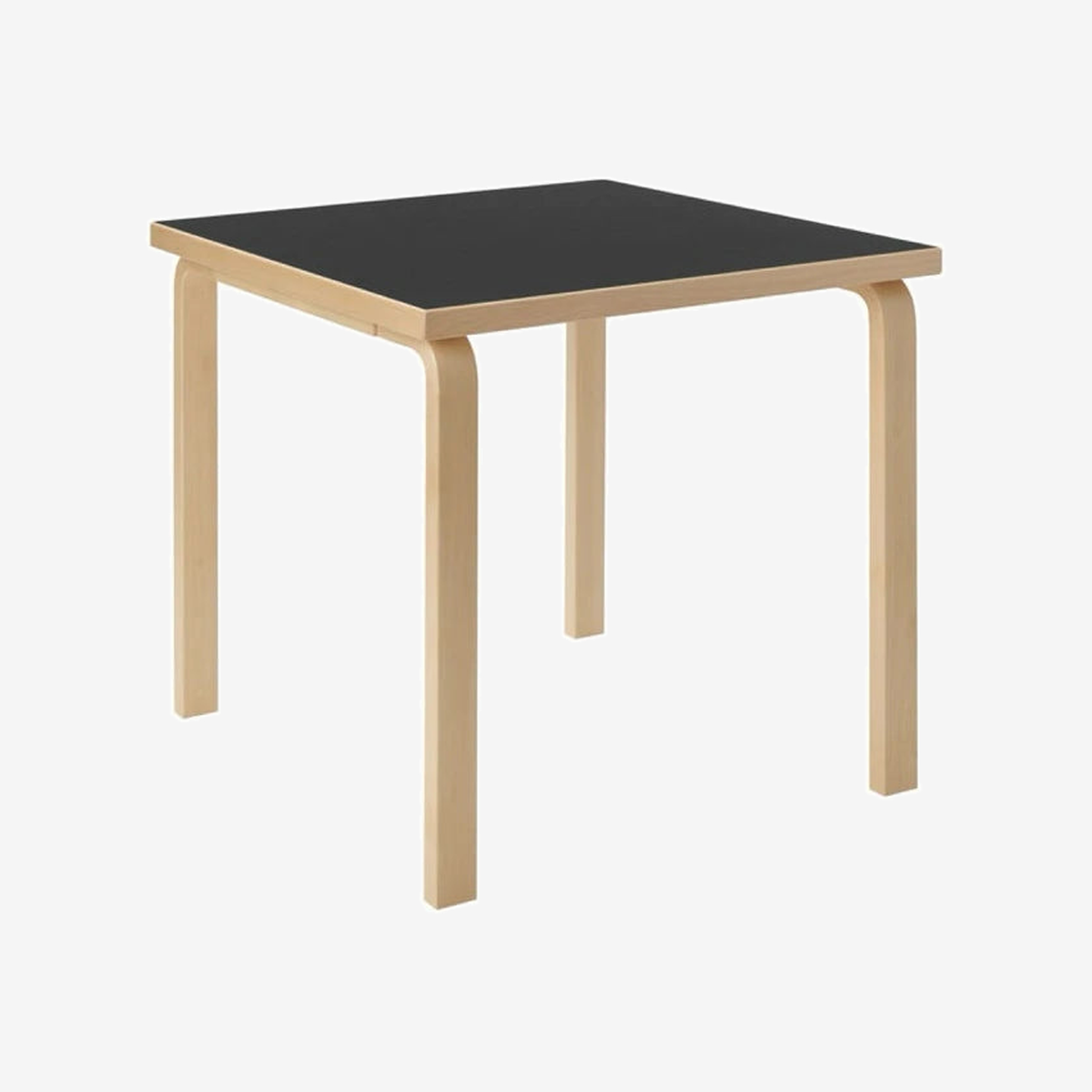 Table 81C 750 x 750 Black Linoleum Birch Dining Table