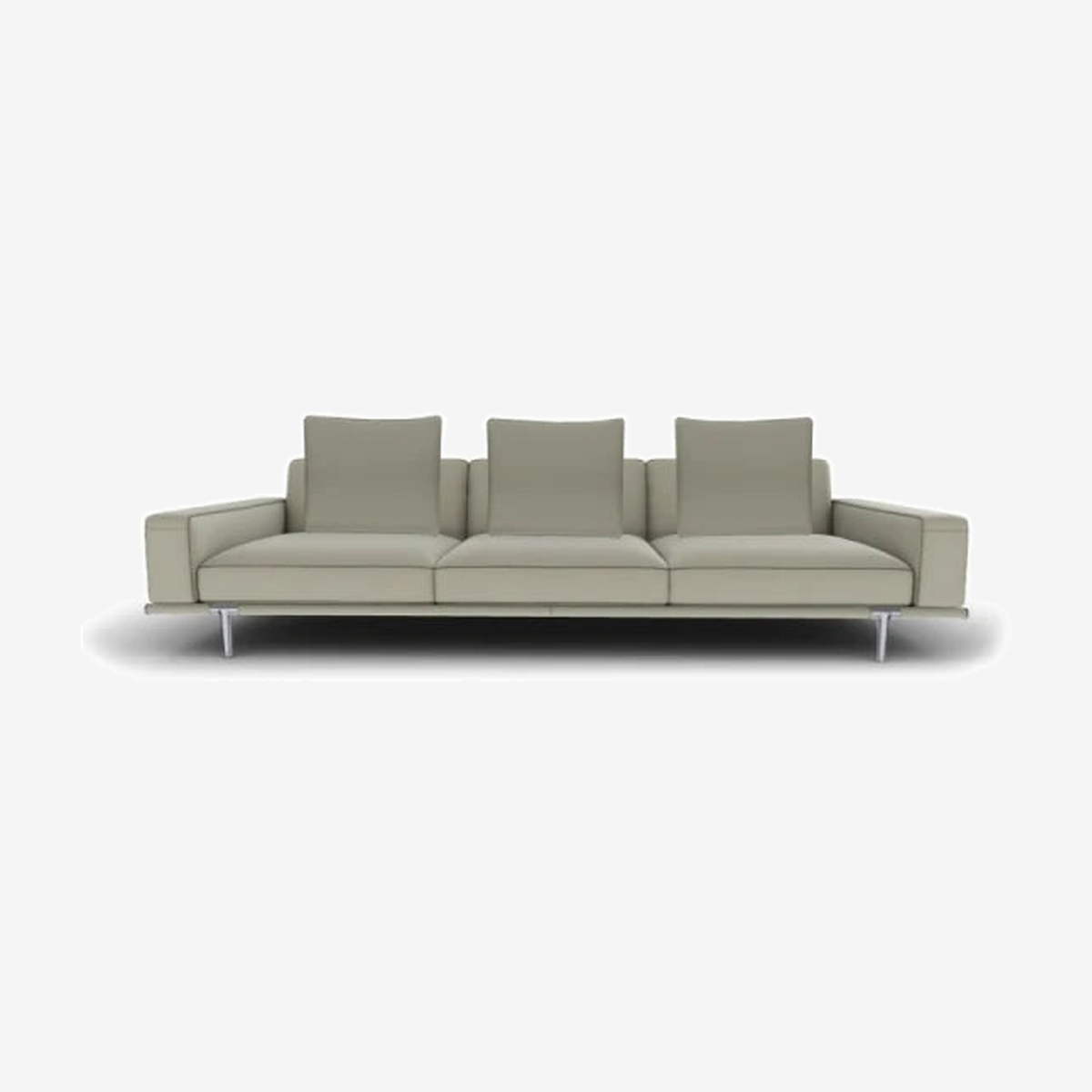 Let it Be 3 Seater Sofa - Low Armrest/Leather SC 173 Glauco