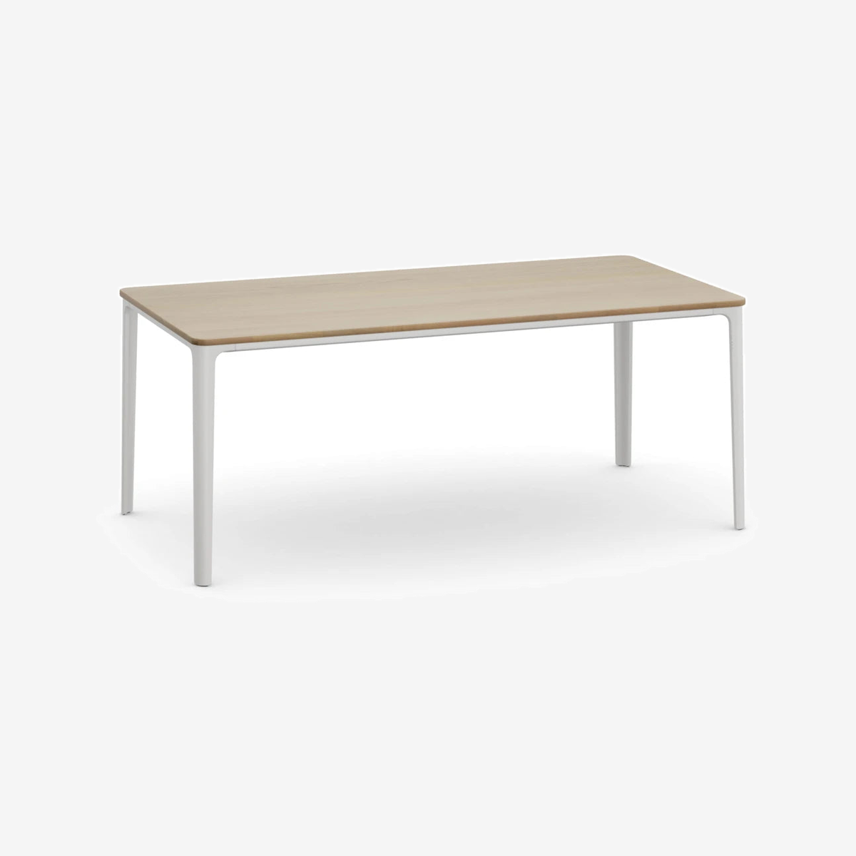Plate Dining Table 90 x 180 Solid Natural Oak-White