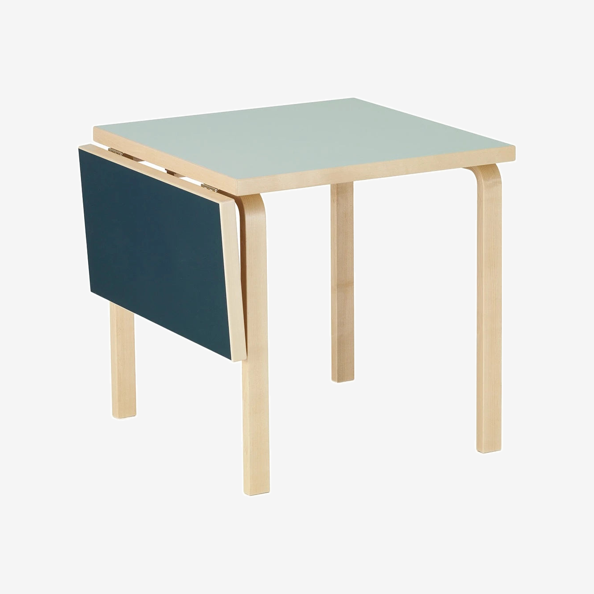 Aalto Folding Table DL81C 75 x 75-112.5 cm Vapour-Smokey Blue Linoleum