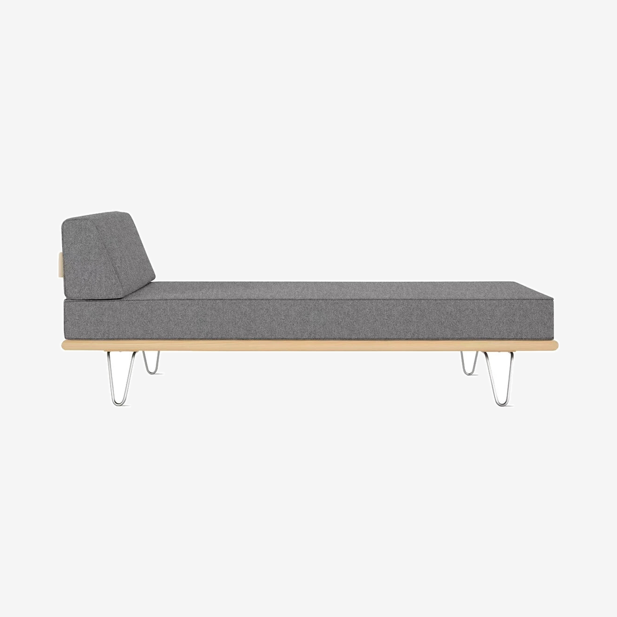 Nelson Daybed With End Bolster White Ash - Feather Grey