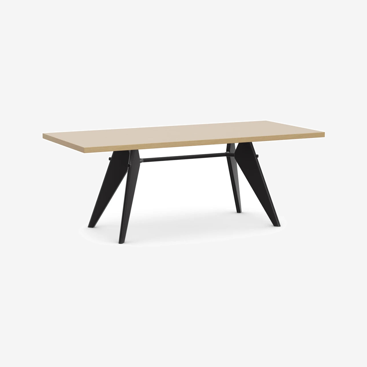 EM Table 200 x 90 Natural Oak Veneer-Deep Black