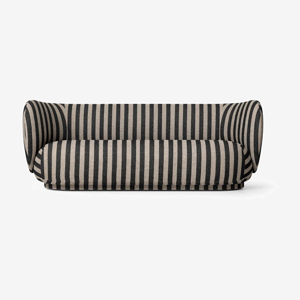 Rico Louisiana Sand Black 3-Seater Sofa