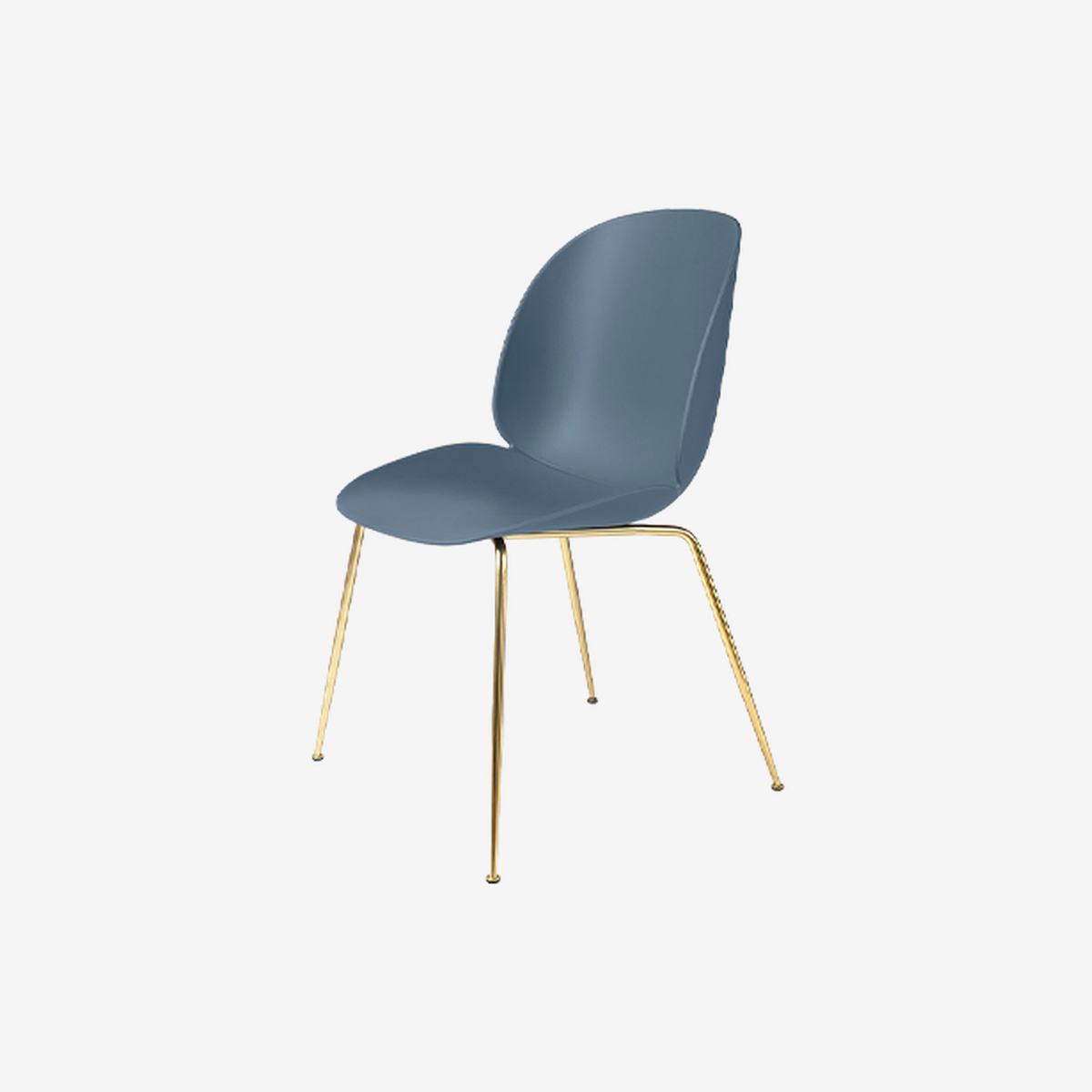 Beetle Dining Chair Brass Frame / Smoke Blue