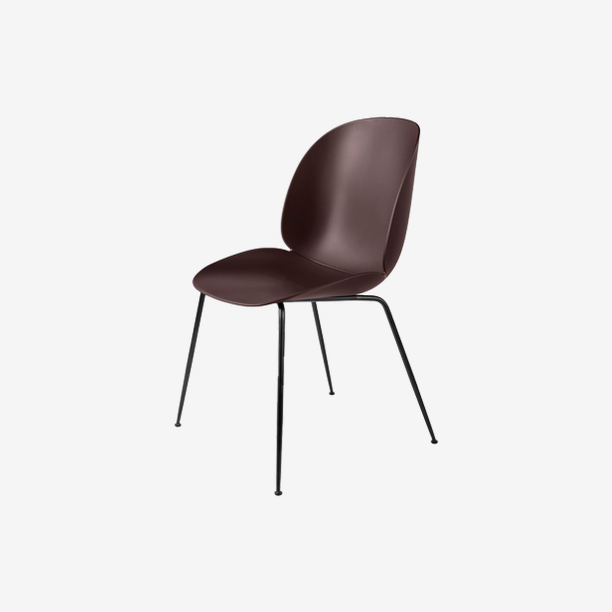 Beetle Dining Chair Black Chrome Frame / Dark Pink
