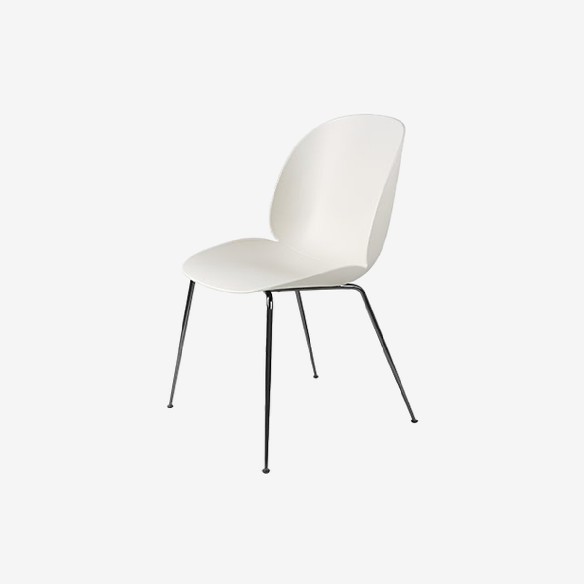 Beetle Dining Chair Black Chrome Frame / Alabaster White