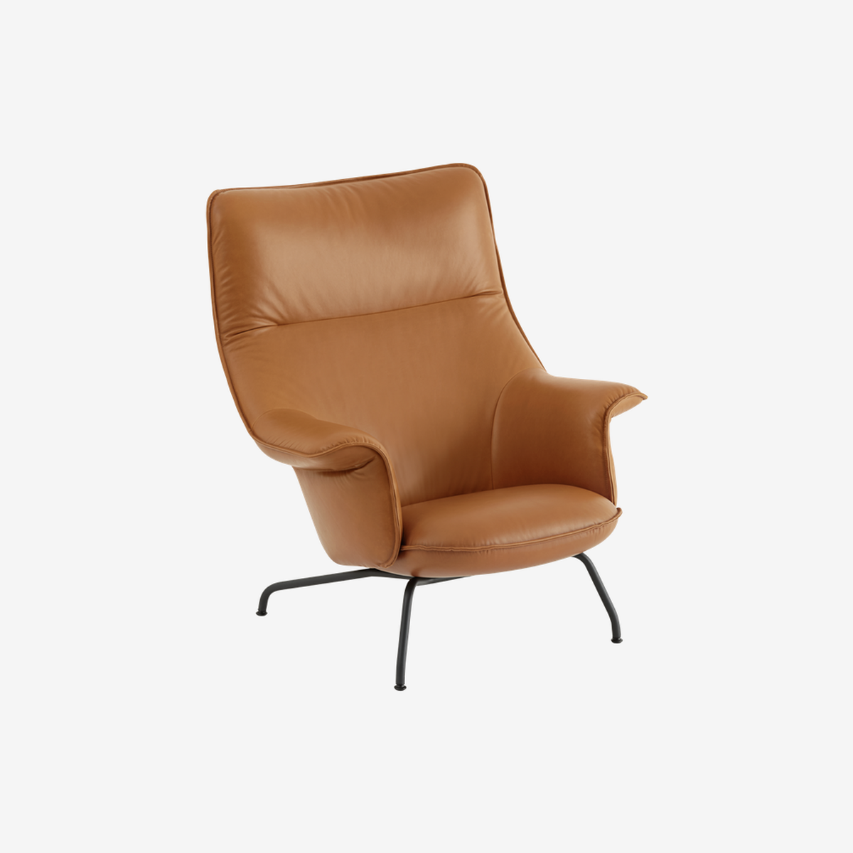 DOZE LOUNGE CHAIR REFINE COGNAC/ANTHRACITE BLACK