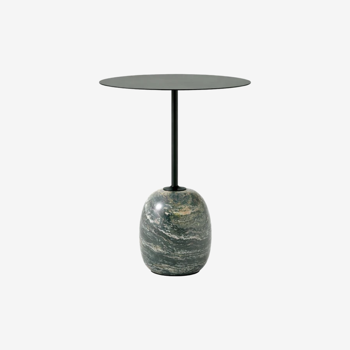 LN8 Lato Round Table deep green-verde alpi Marble