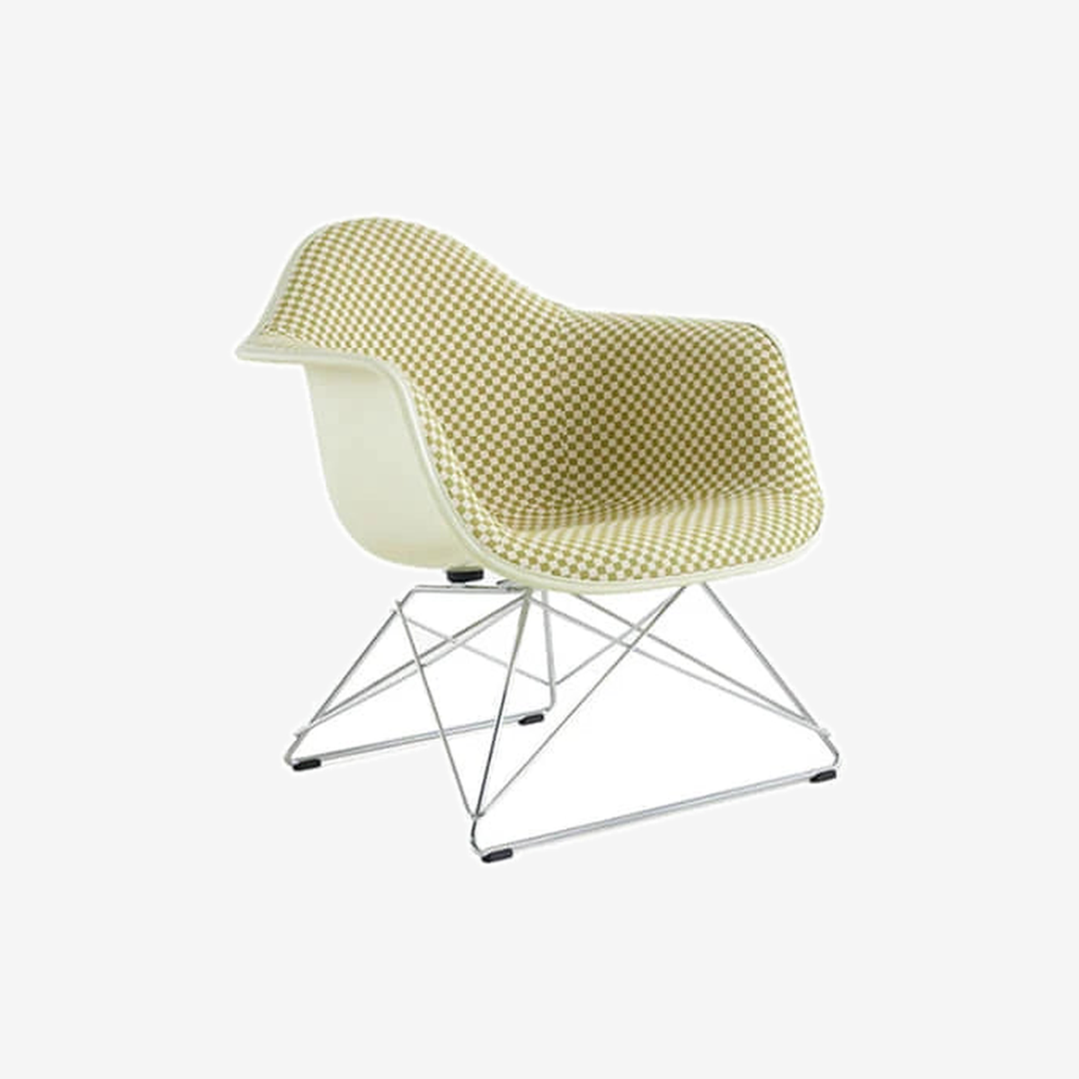 Eames Low Wire Base, Arm Shell (Checker / Chrome)