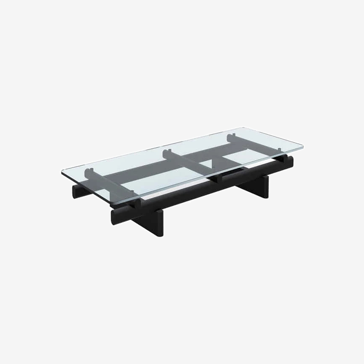 Sengu coffee table 1500 x 600 (Oak stained black)