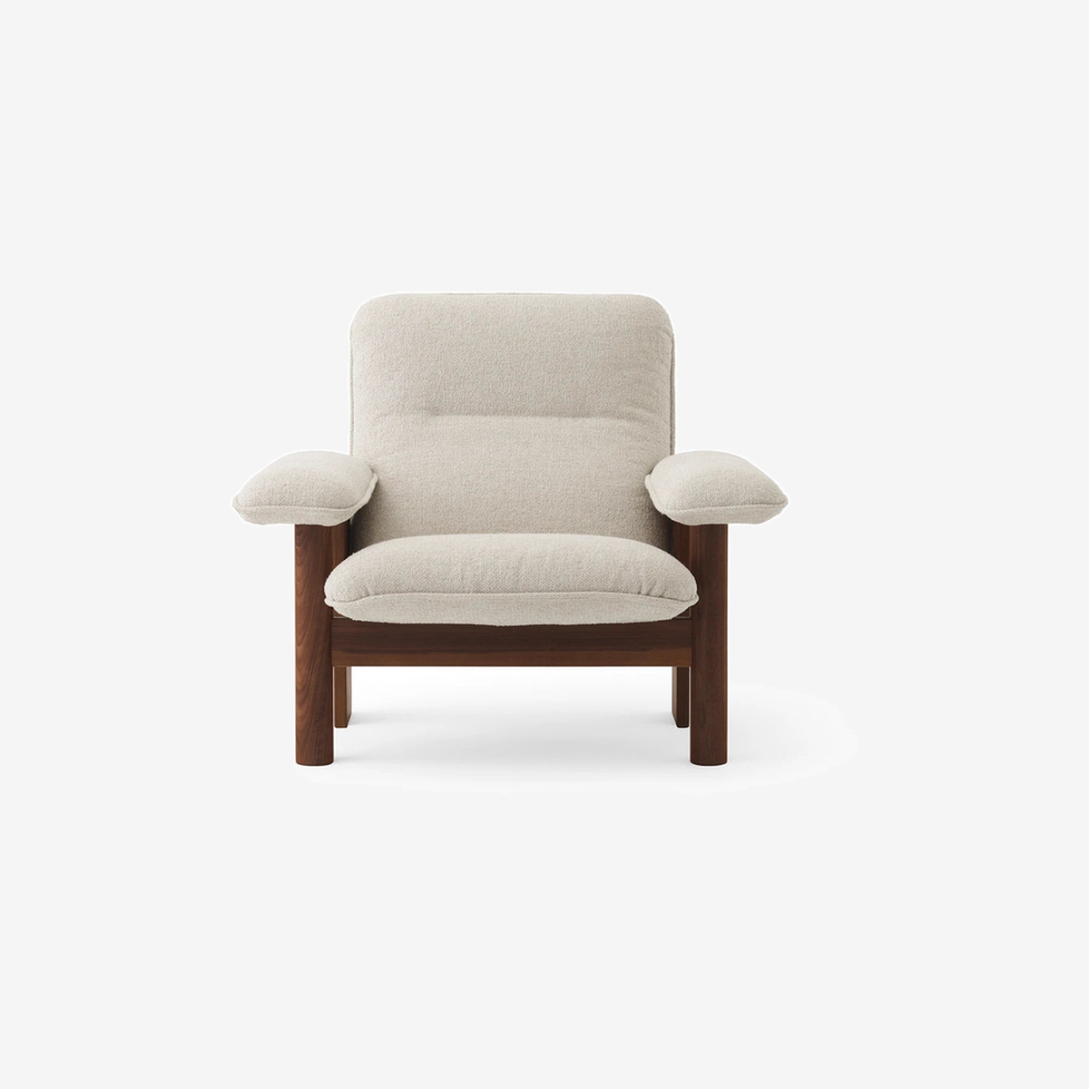Brasilia Ivory Dark Oak Lounge Chair