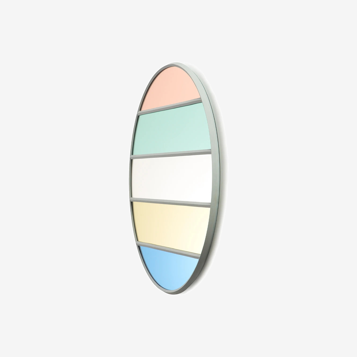 Vitrail Round Mirror 50 x 50 Light Grey