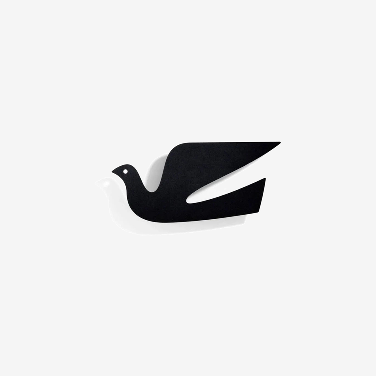 Metal Wall Relief Dove Black Wall Decor