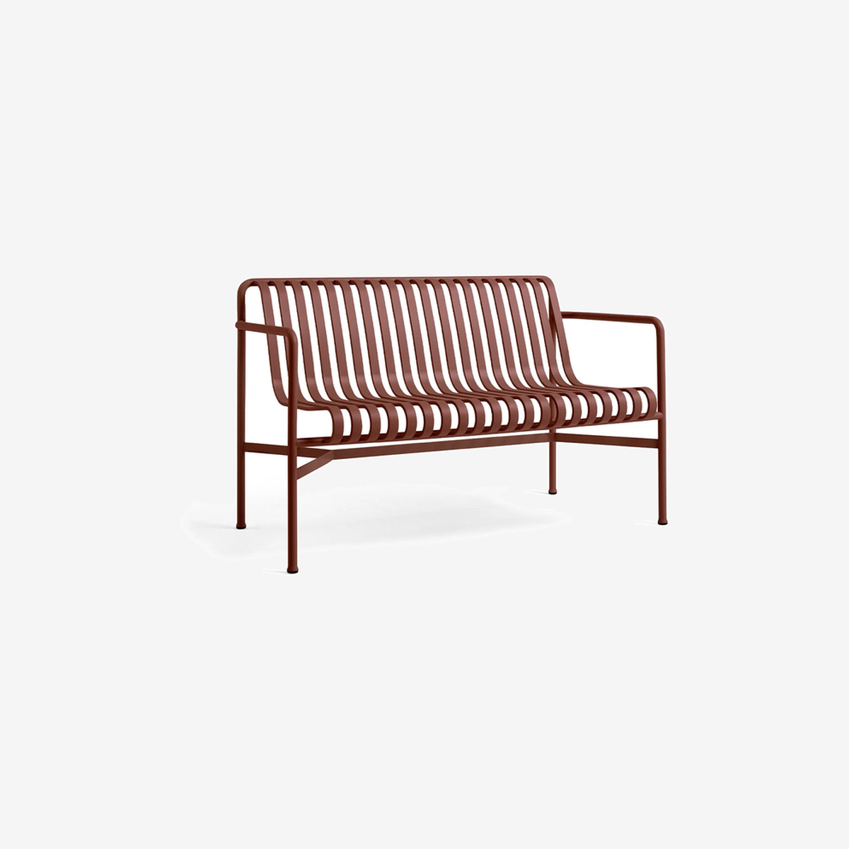 Palissade Dining Bench Armrest Iron Red