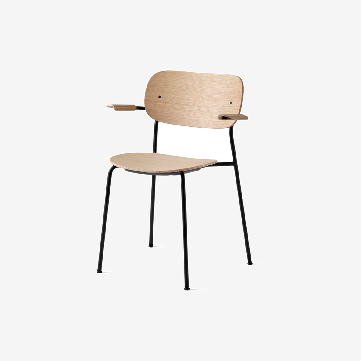 Co Chair Oak Black Steel Armchair W