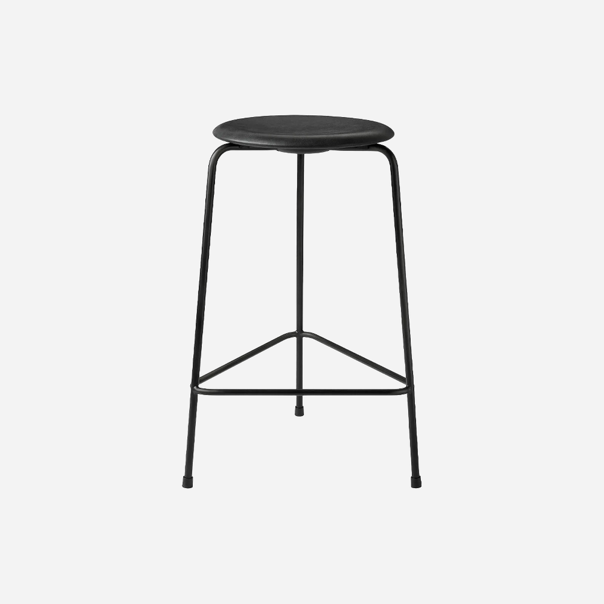 High Dot™ Counter Stool Intense leather Black 3leg