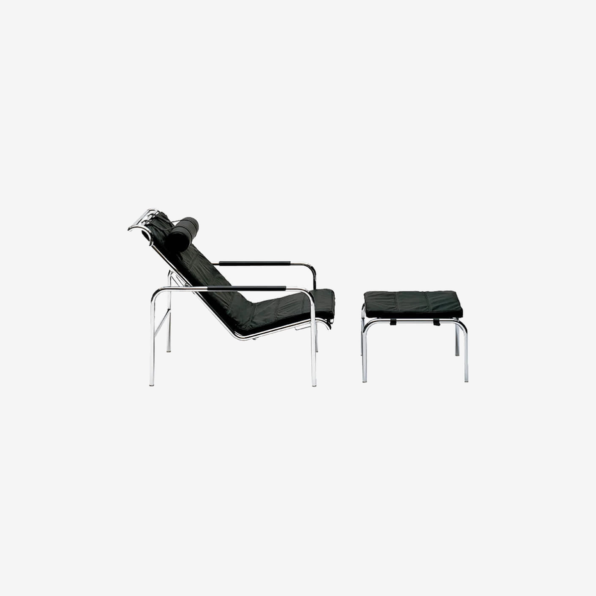 Genni Lounge Chair + Pouf Set
