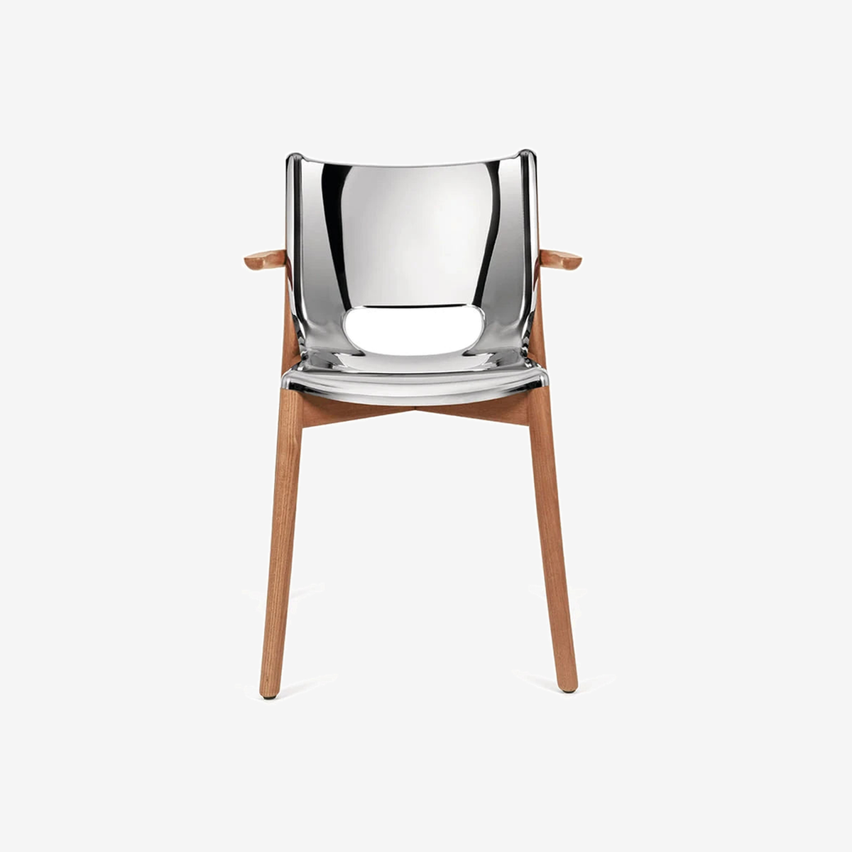 Puel Mirror Steel/Brown Armchair