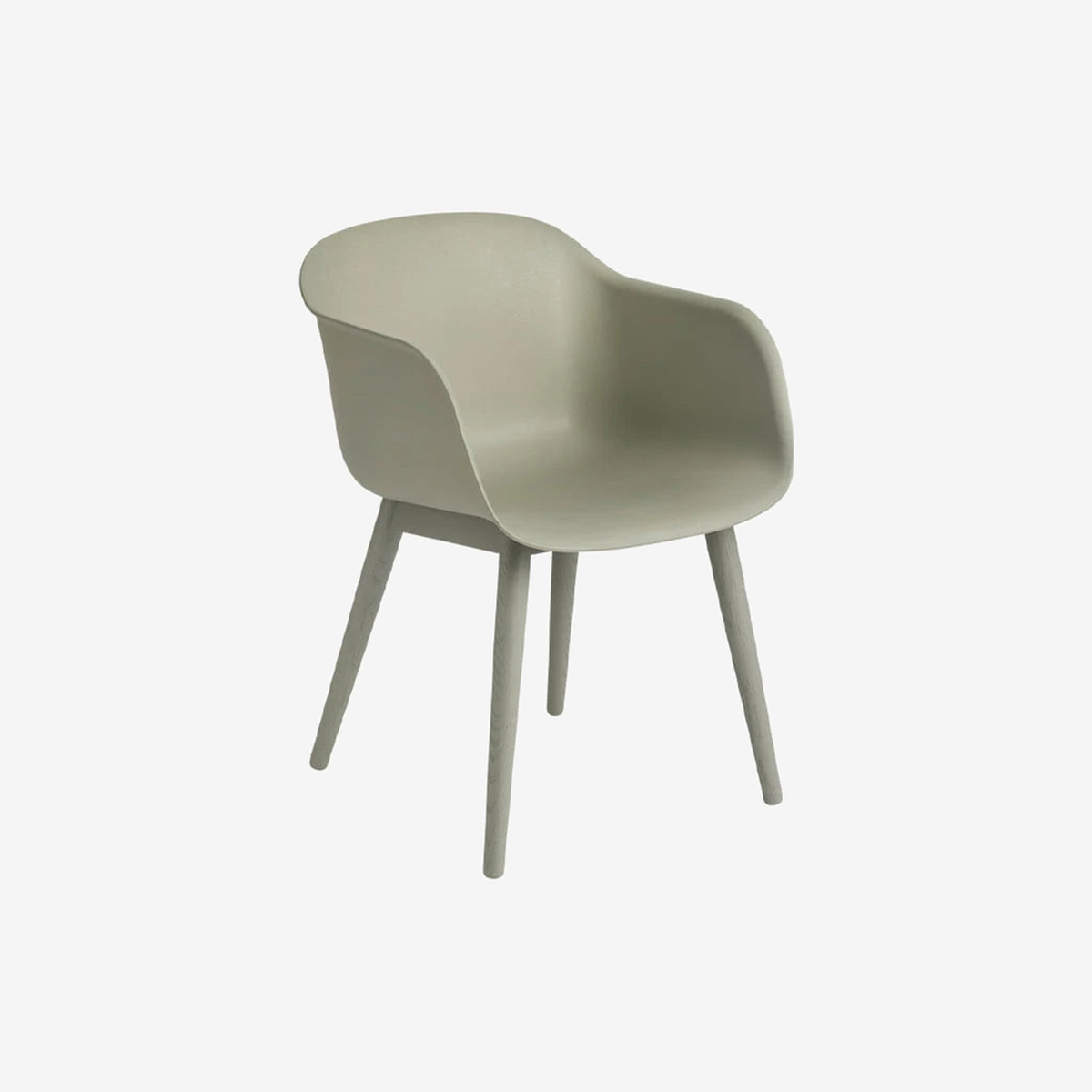 Fiber Armchair Wood Base