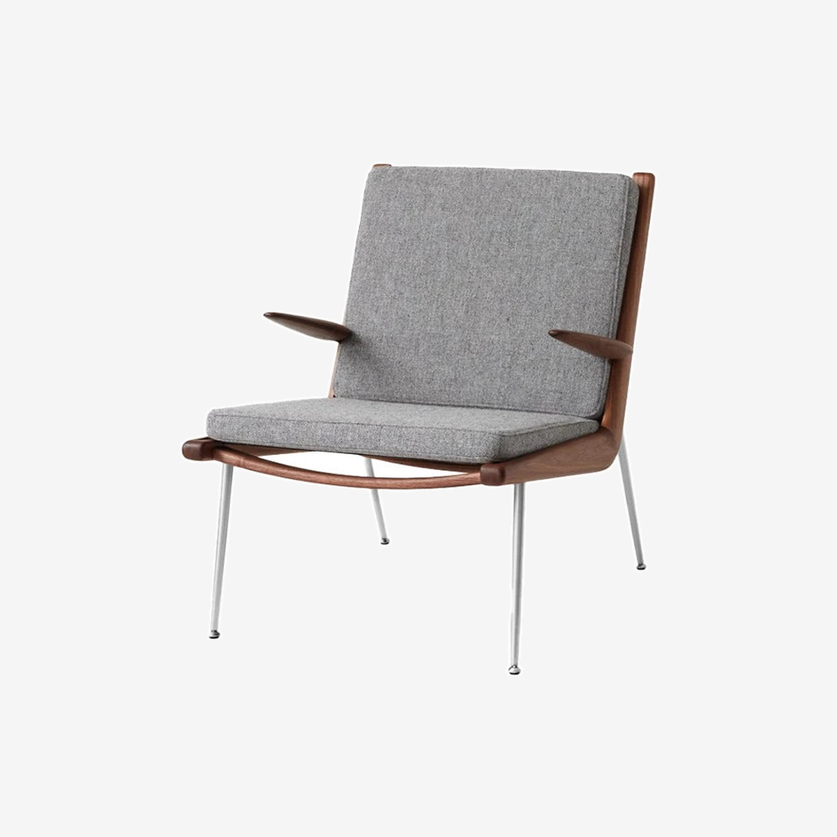 Boomerang Lounge Chair HM2 Steel/Walnut/Hallingdal130