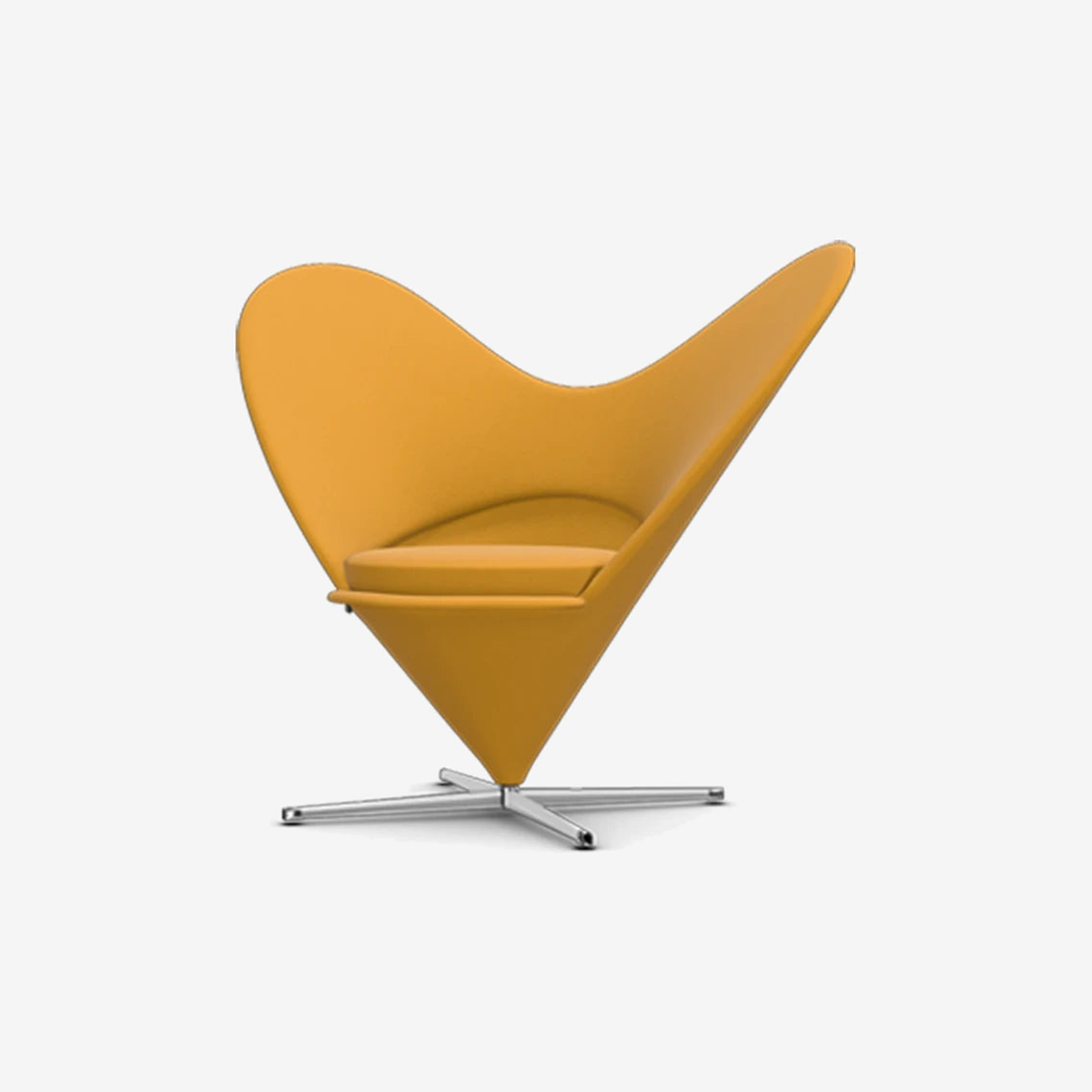 Heart Shaped Cone Chair TONUS Dark Yellow/Stainless Steel